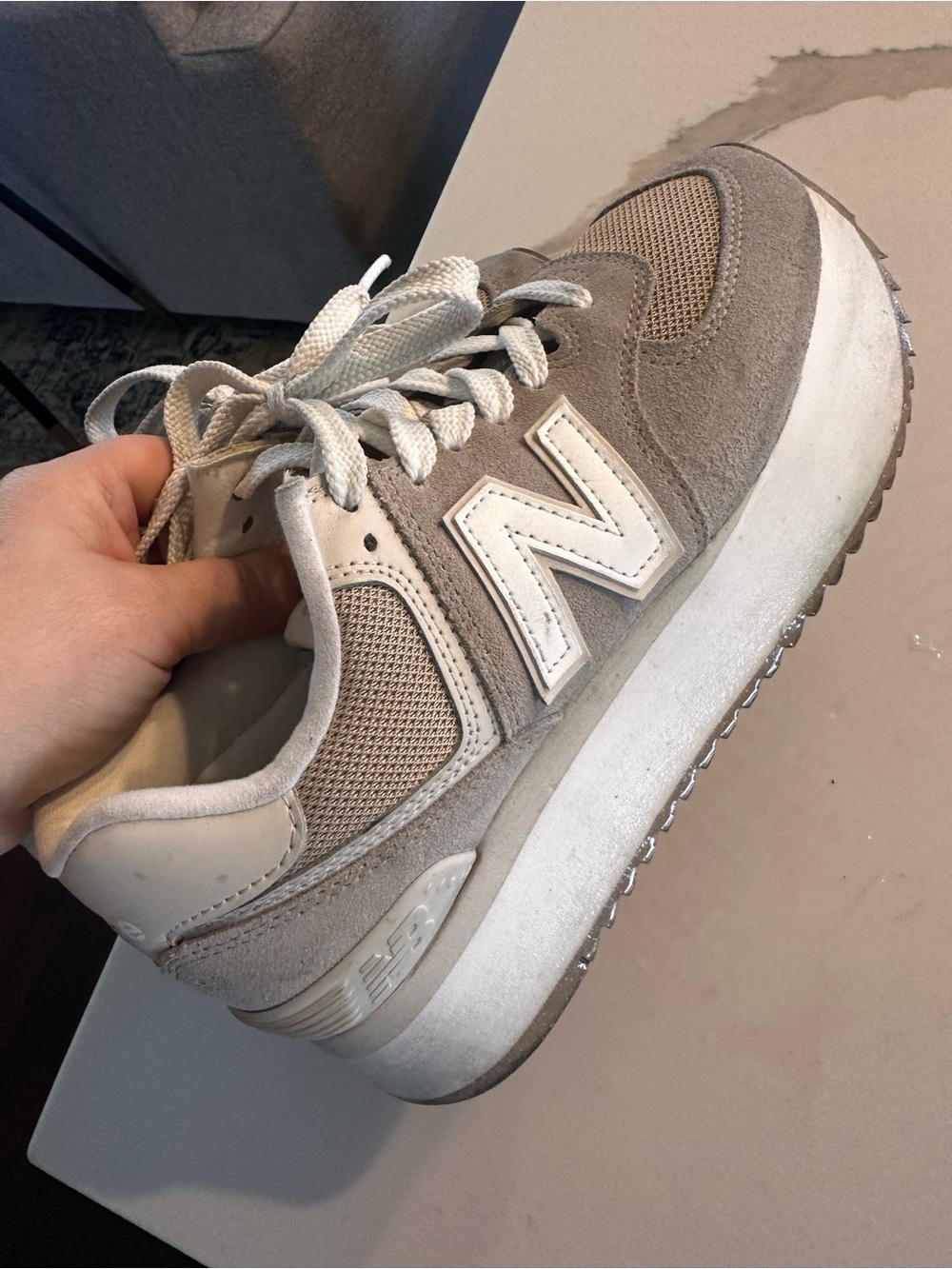 New Balance women Grey and White Classic Sneaker
